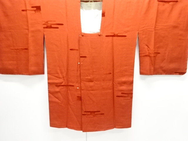 JAPANESE KIMONO / UNUSED MICHIYUKI COAT / SILK / CUT VELVET / EGASUMI